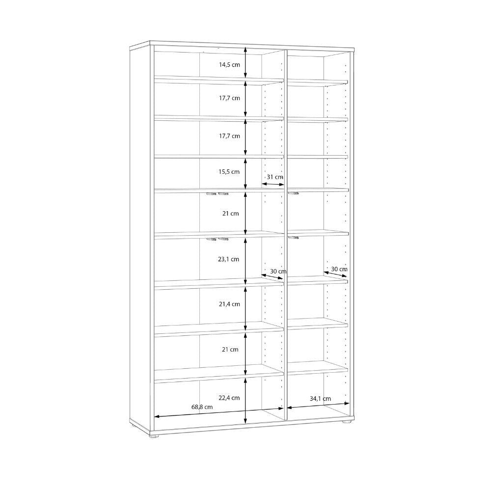 Armoire polyvalente 6 portes 109x35x192 couleur cachemire Medea