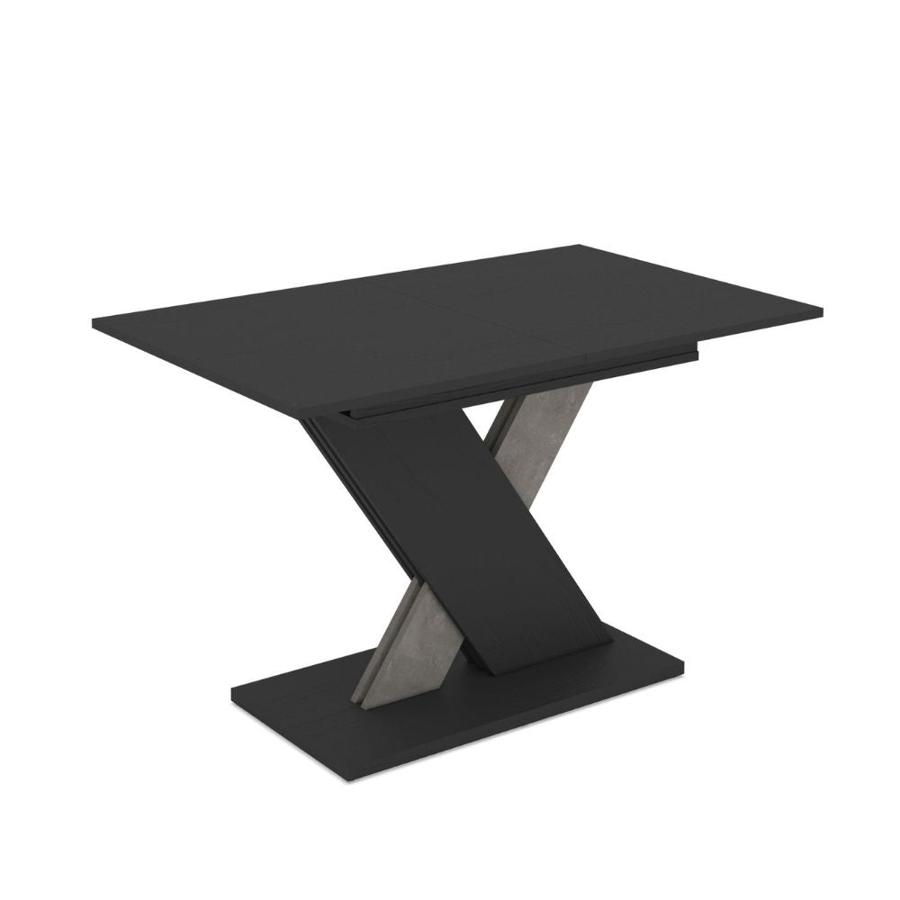 Tavolo allungabile colore nero con dettaglio cemento 120x75 cm Axi