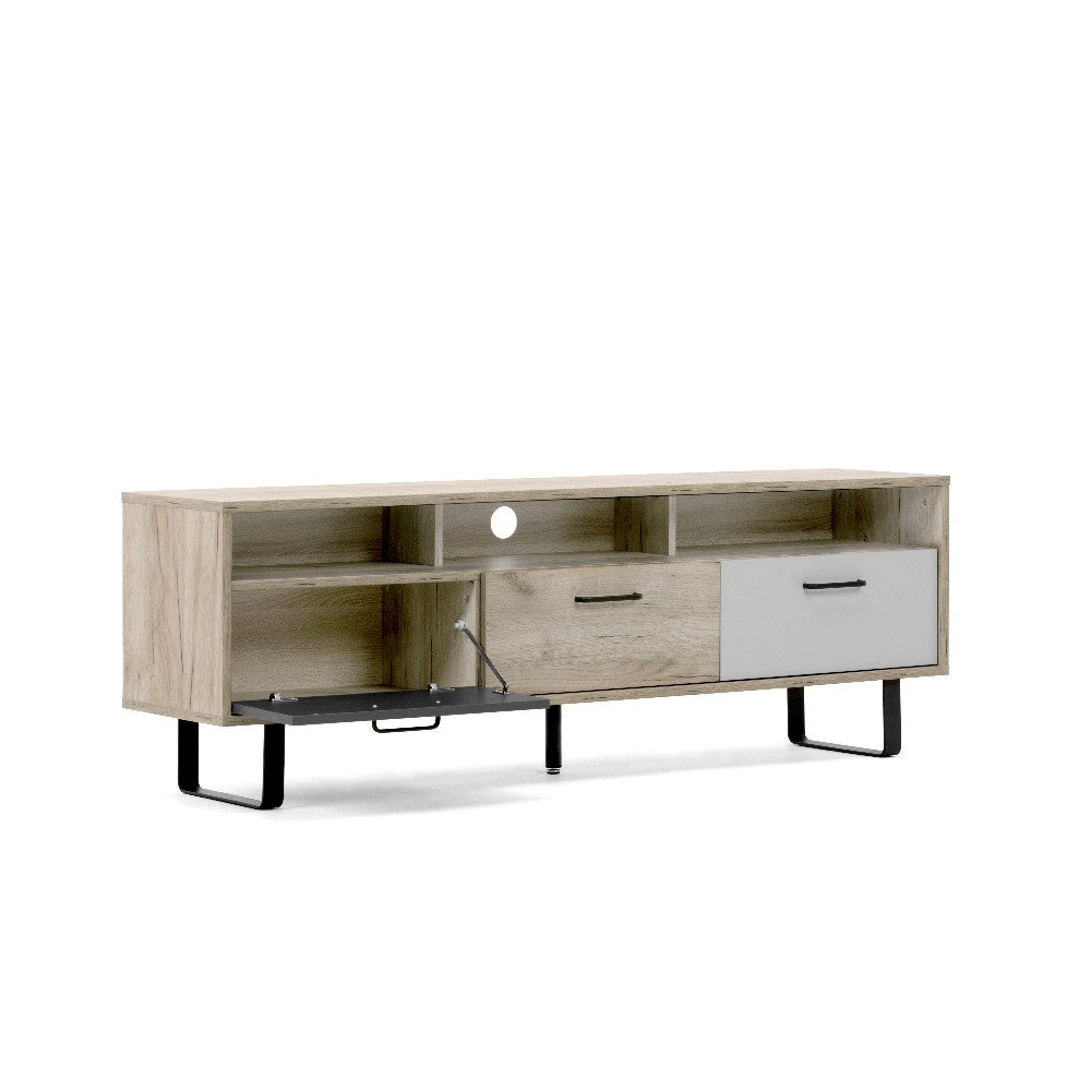 Mobile Porta TV 163 cm con ante a ribalta colore rovere e grigio - Orlando 5