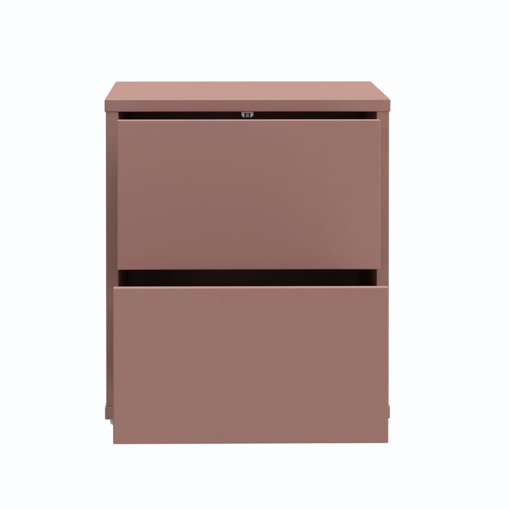 Comodino 2 cassetti colore terracotta 50x41.5x57.5H Medea