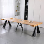 Consolle allungabile piano rovere e gambe in metallo nero Kresio