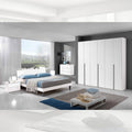 Lit simple en bois couleur blanc 100x205 cm - Manitoba