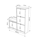 Banc à chaussures 4 portes abattantes coloris cachemire 105x26x118.5H Dude