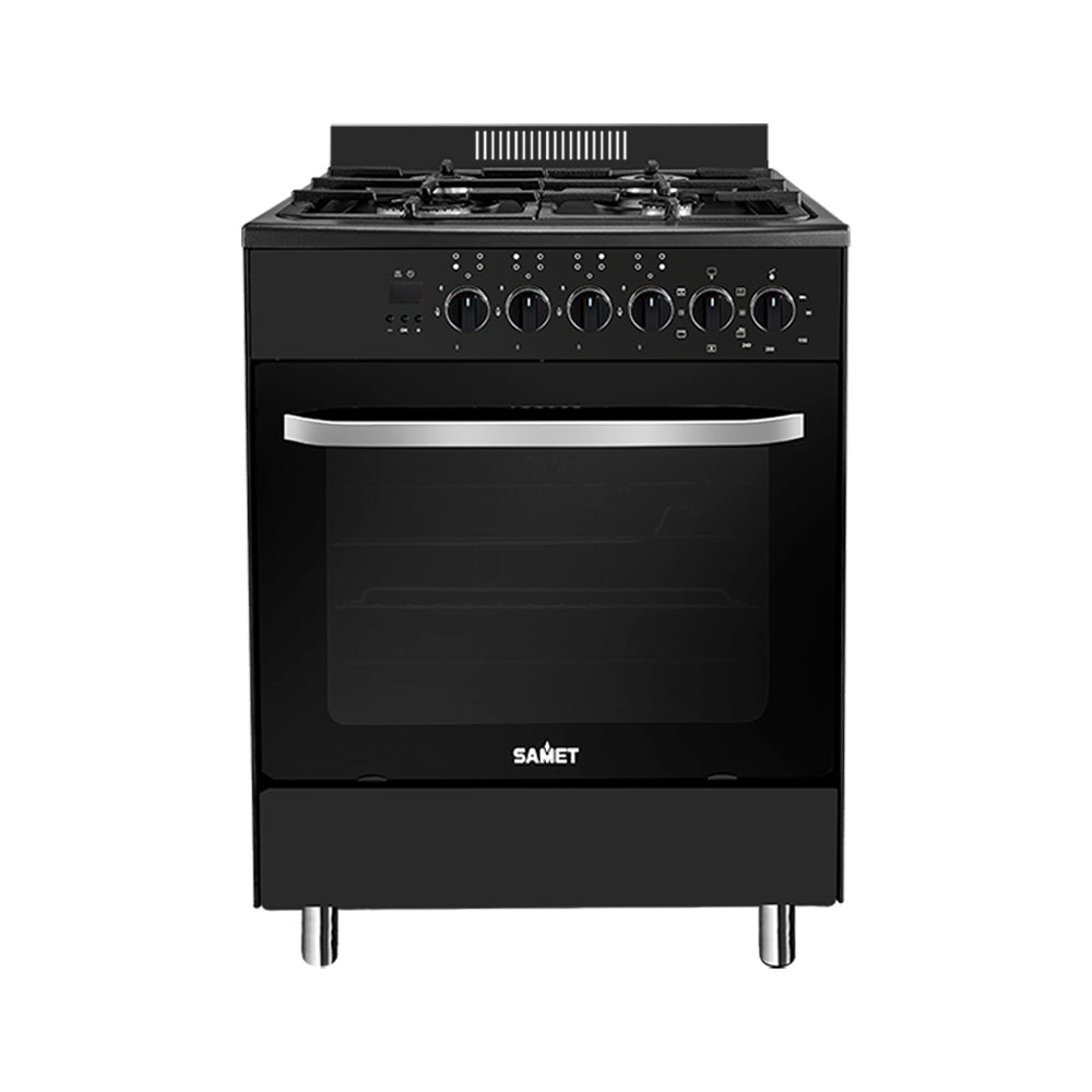 Cucina a gas 60x60 cm nera con forno multifunzione classe A Stromboli Samet