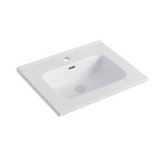 Lavabo consolle da appoggio 61x36.5 cm in ceramica bianco lucido LAV9060ES