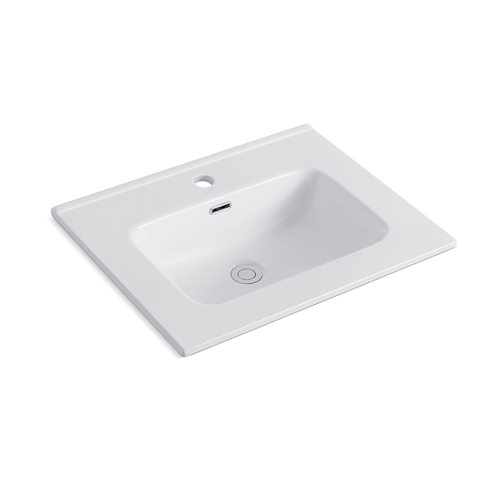 Lavabo consolle da appoggio 61x36.5 cm in ceramica bianco lucido LAV9060ES