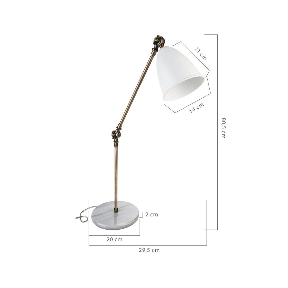 Lampe de bureau articulée blanche - Konrat