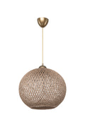 Lampada da soffitto con paralume in corda intrecciato beige - Yumak MDL4746