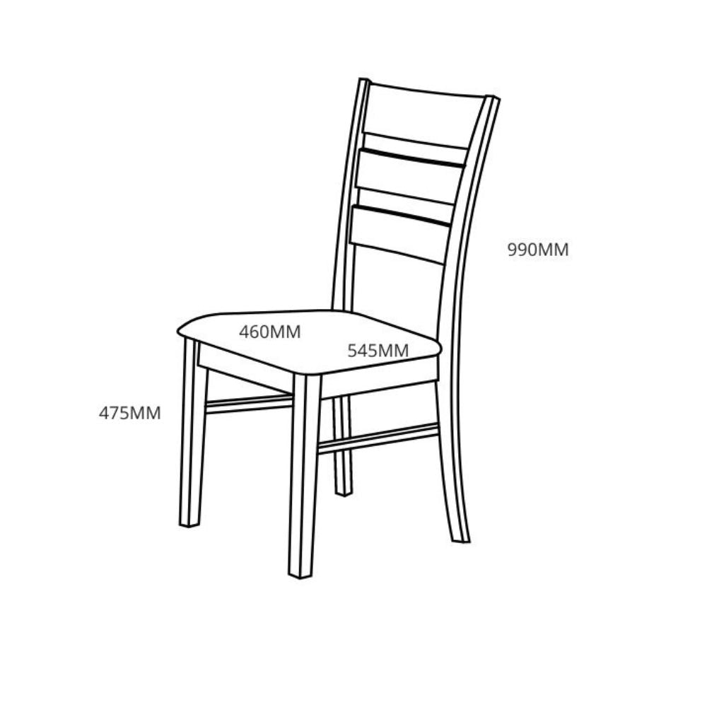 Lot de 2 chaises en bois coloris blanc avec dossier à trois lattes - Lisa