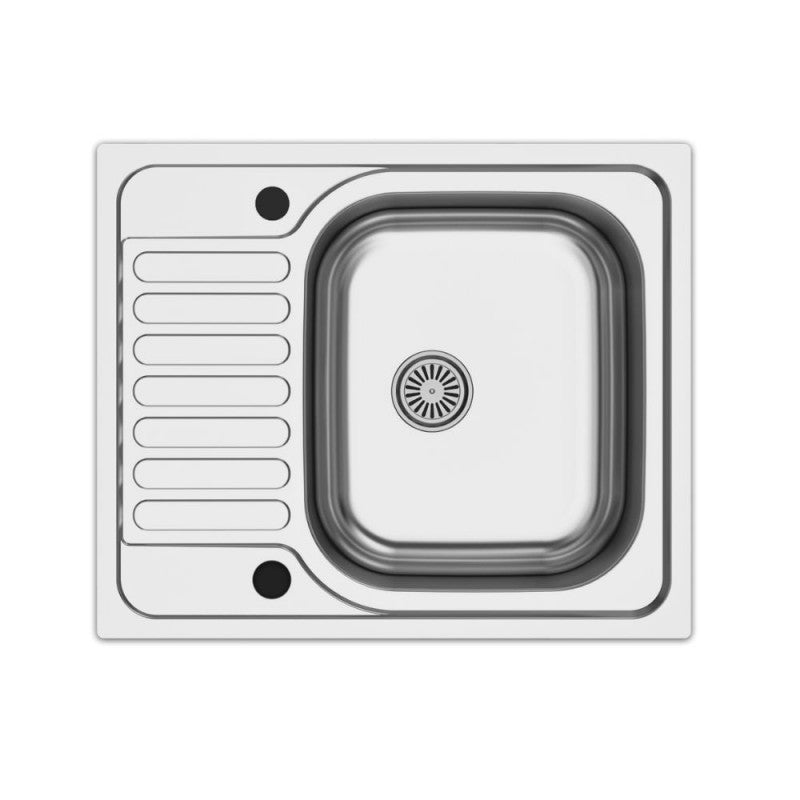 Lavello monovasca reversibile in acciaio inox 60x50 cm - Rondo' EC196