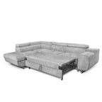 Divano letto angolare con penisola contenitore sinistra grigio chiaro Casablanca
