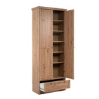 Kleiderschrank mit 2 Türen und einer Schublade, Farbe Altholz Eiche 80x200H cm - Tiberio