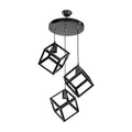 Lampada a sospensione 90 cm con 3 cubi nero in metallo - Agatha
