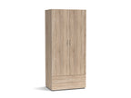 Holzschrank mit zwei Türen 80x177h cm Farbe Sonoma Eiche - Seba