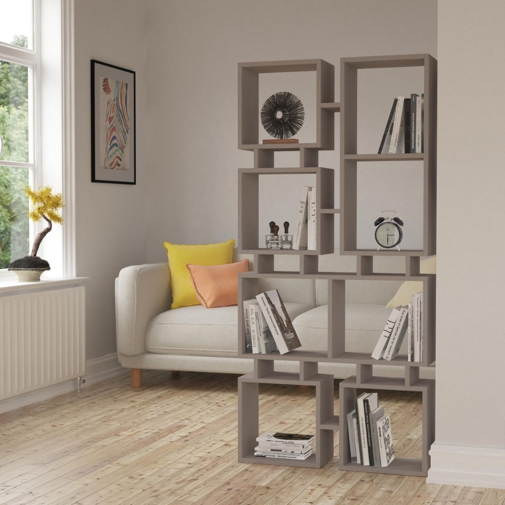 Libreria 79x166,5H cm bifacciale in legno colore tortora - Rail