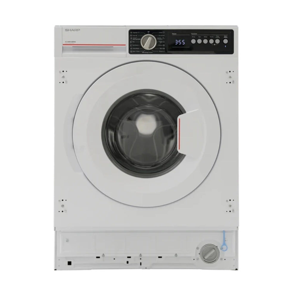 Lavatrice integrata 8 kg 1400 RPM classe A con tecnologia a vapore Sharp ES-NIB814BWNA-IT