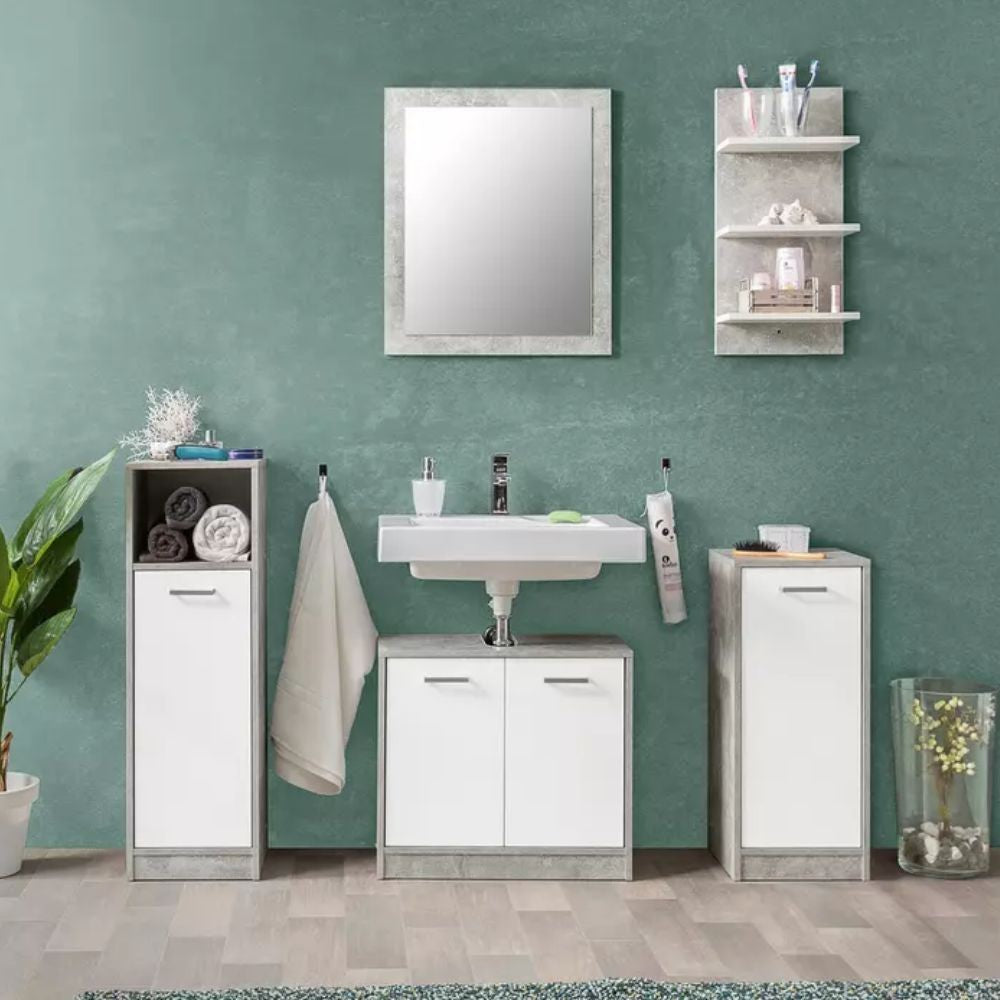 Set bagno completo colore beton e bianco - Madeira