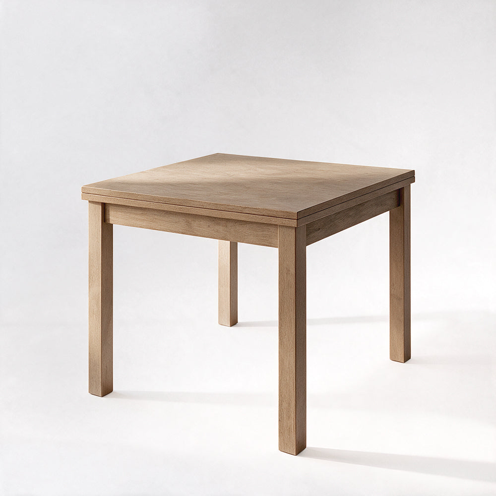 Table carrée extensible couleur noyer naturel 90x90 cm - Florence