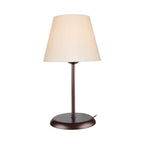 Lampada da tavolo in metallo e paralume tessuto Elva
