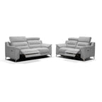 Canapé 3 places avec 2 relax électriques en tissu coloris gris 214 cm - Erno