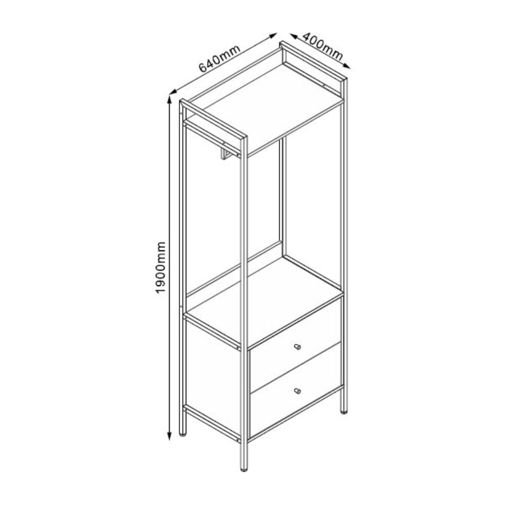 Mobile ingresso con appendiabiti, ripiano superiore e 2 cassetti colore beige Dhaka41A