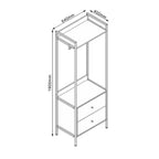 Mobile ingresso con appendiabiti, ripiano superiore e 2 cassetti colore beige Dhaka41A