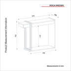 CONSOLE DESCA COULEUR CACHEMIRE ET PLATEAU TRAVERTIN