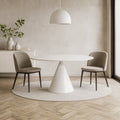 Tavolo rotondo con piano effetto marmo bianco 150x150x76H Punto