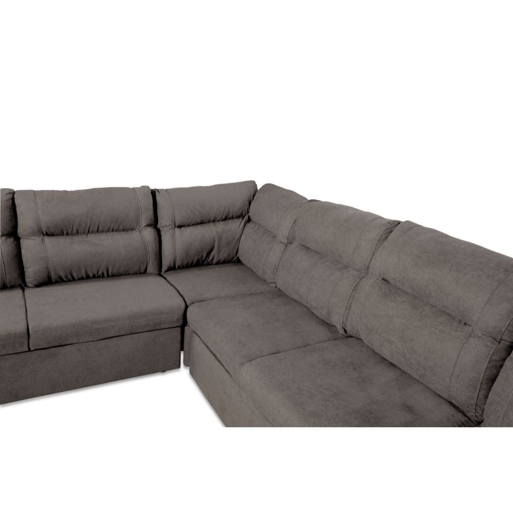 Divano angolare con letto e 2 contenitori colore khaki - Indaol