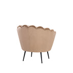 Poltrona a conchiglia in velluto beige Orel