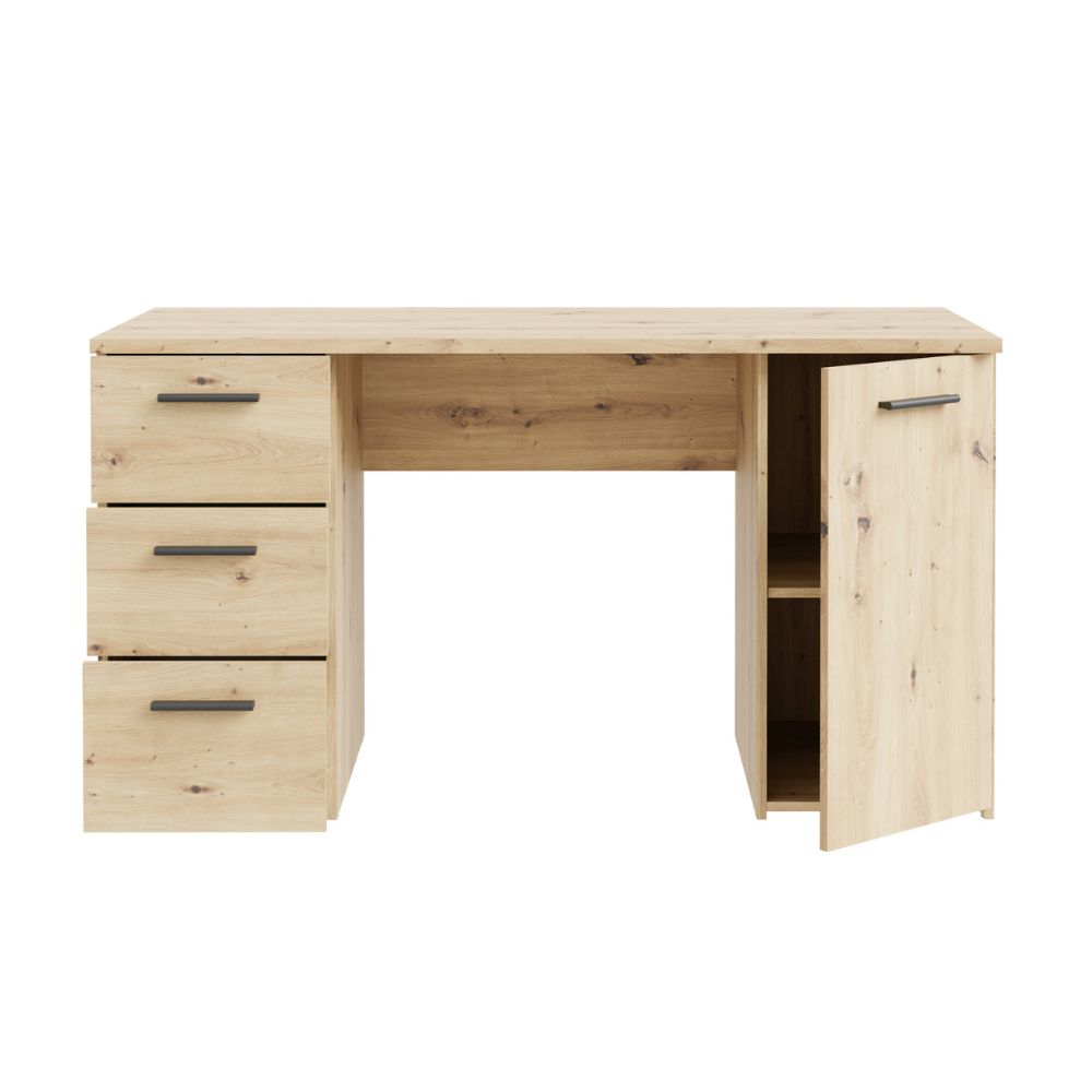 Scrivania con 3 cassetti e un’anta 138x60x75 colore rovere Domitilla