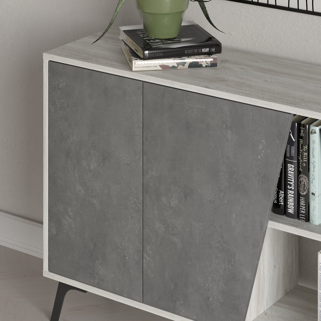 Madia con ante colore rovere e antracite 180 cm - Fiona