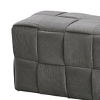 Rechteckiger Pouf in Flechtoptik, grau, 104x39H cm - Artur