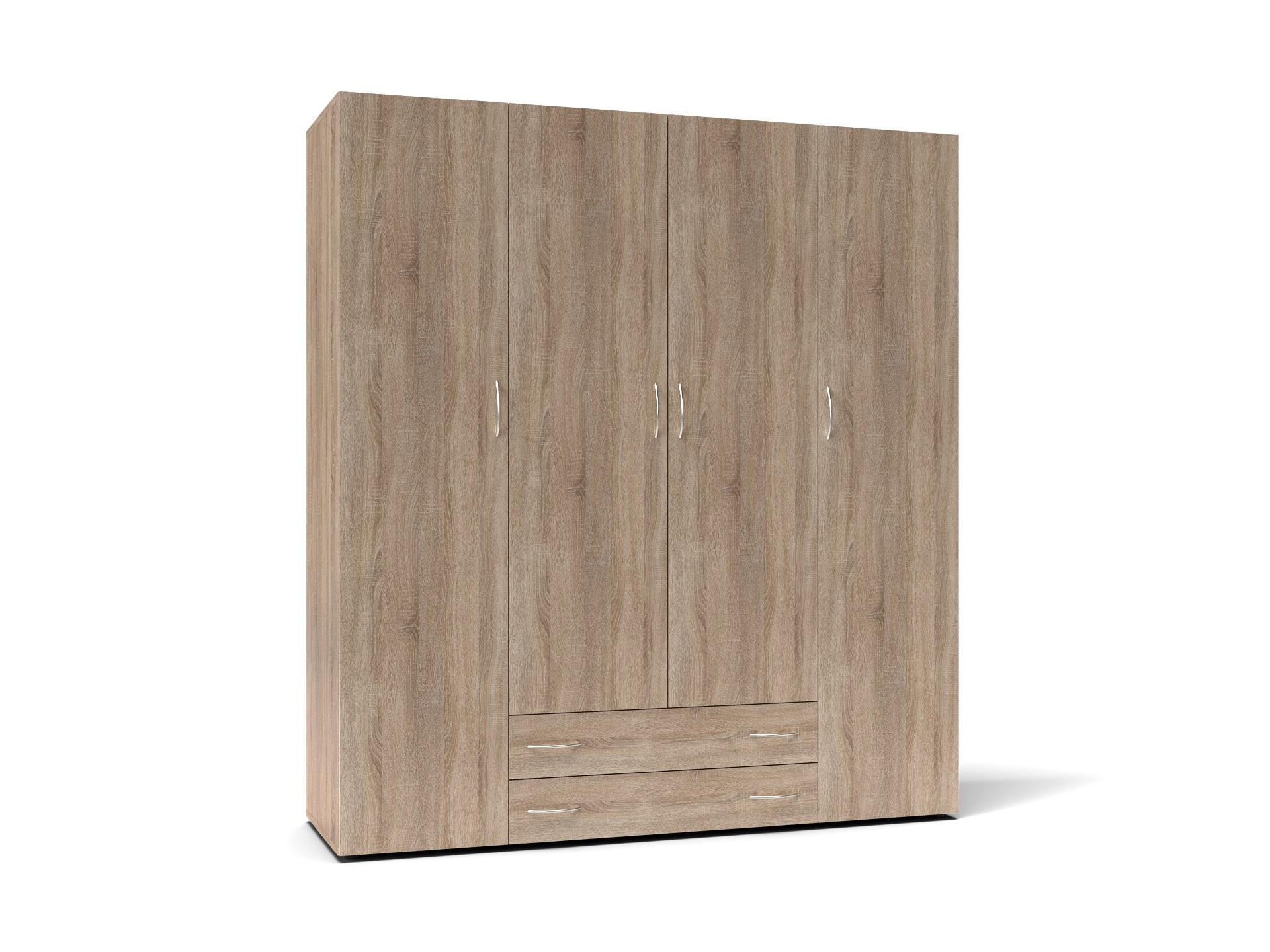 Armadio con 4 ante e 2 cassetti colore bianco 160x177H cm - Seba 4