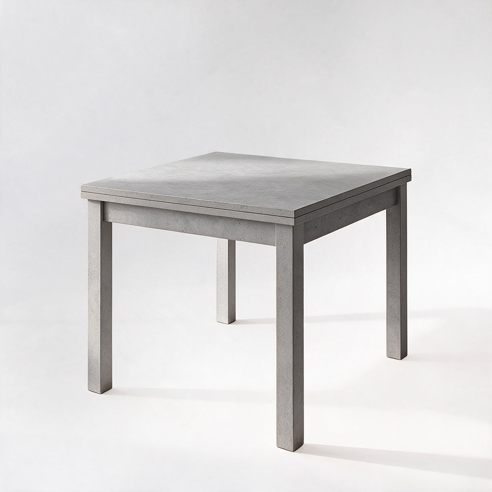 Tavolo quadrato raddoppiabile colore cemento 90x90 cm - Firenze