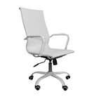 Poltrona ufficio con schienale ergonomico e ruote colore bianco H105 Nuvia