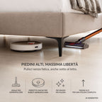 Letto matrimoniale con contenitore in tessuto grigio chiaro Line