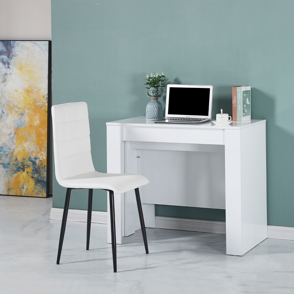 Console laquée blanche 90x50 cm extensible jusqu'à 3 mètres - Ofelia