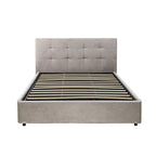 Letto Matrimoniale contenitore Ascoli 182x210x110H tessuto Enjoy tortora