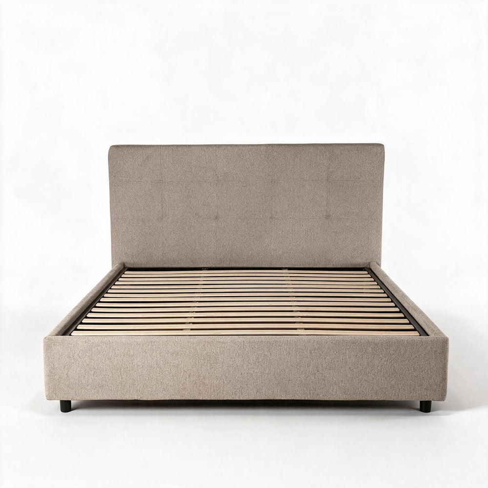 Letto matrimoniale contenitore 180x200 tessuto idrorepellente Aragon tortora Ascoli