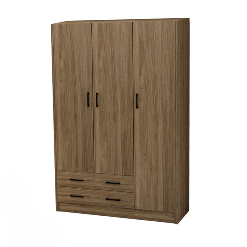 Armadio con tre ante e due cassetti colore noce naturale 135x52x210h - ARM3135