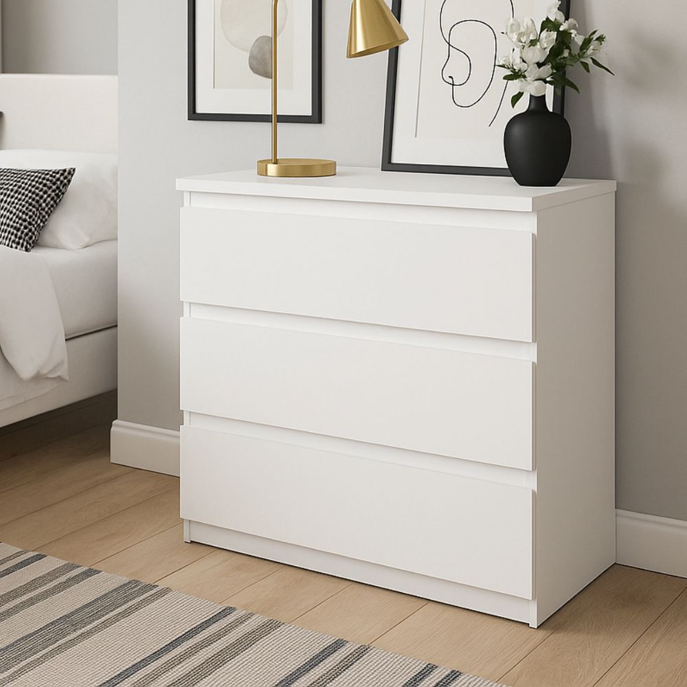 Cassettiera 3 cassetti colore bianco 77.2x42.2x80H Morgan