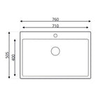 Lavello cucina incasso in acciaio una vasca 76x50.5x20H cm - SA233 Samet