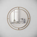 Specchio rotondo 57cm con doppia cornice in metallo colore oro - Bubble