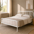 Letto matrimoniale 160x200 cm in metallo colore bianco - Genoa