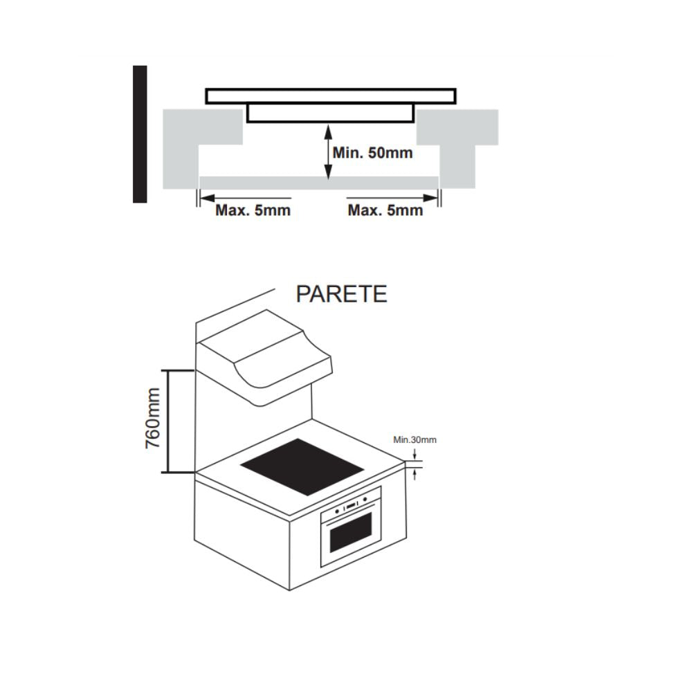 Piano cottura induzione 4 zone colore nero - Master Kitchen MKHI604BK