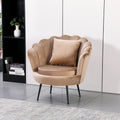 Poltrona a conchiglia in velluto beige Orel