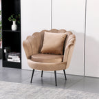 Poltrona a conchiglia in velluto beige Orel
