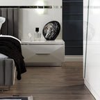 Chambre à coucher blanc brillant Rams armoire 2 portes coulissantes