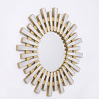 Specchio decorativo rotondo da parete 55x55 cm oro a raggiera MRTDYY20217GOLD